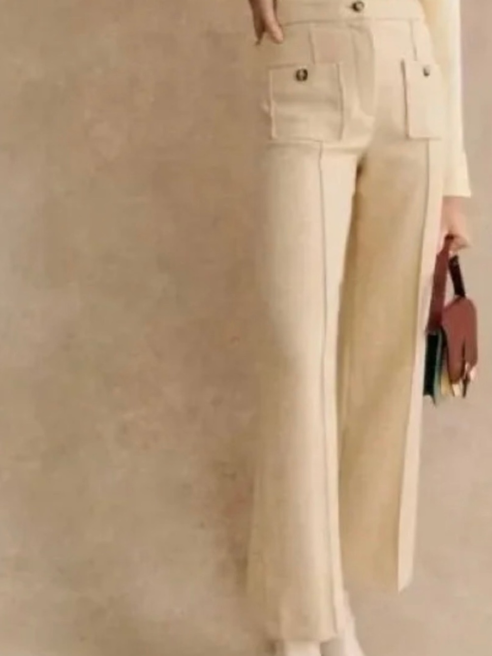 Sezane Emilio trouser in ecru wool size 38